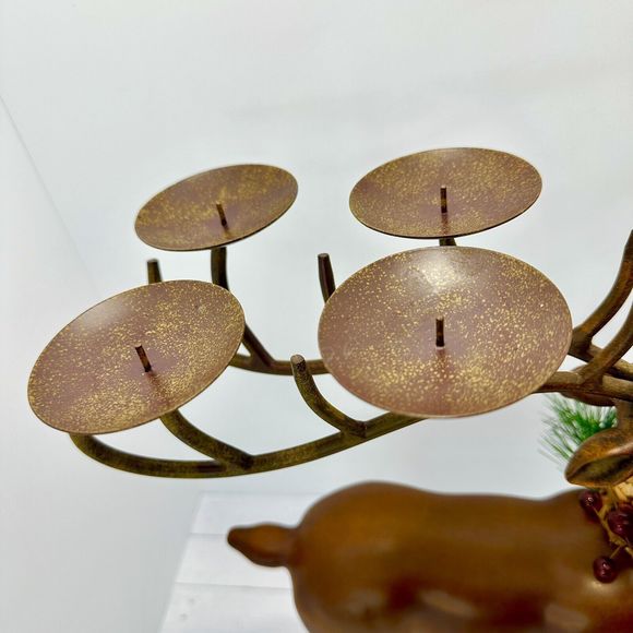 Large Resin Votive Candle Reindeer - Picture 3 of 16